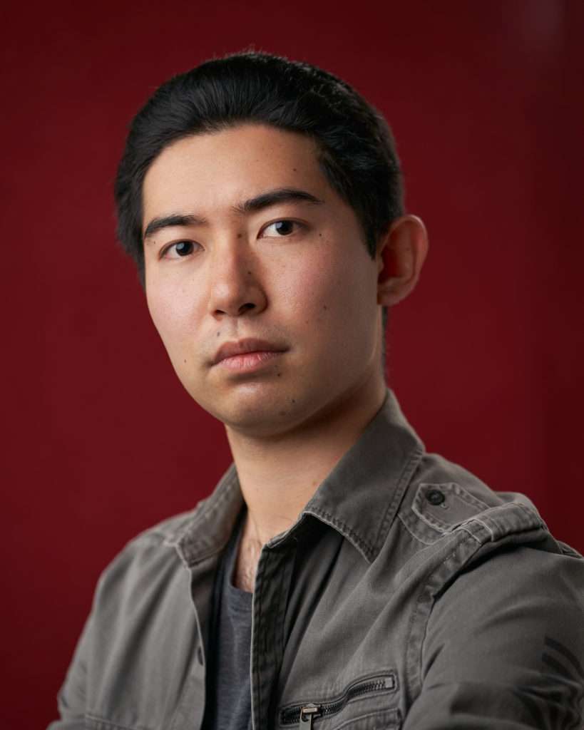 Asian male actor photography headshot red fight scene ganster