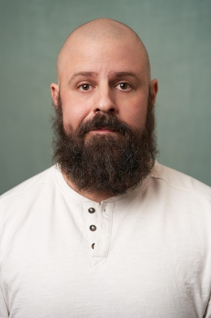 Hong Kong professional actor Caucasian with beard acting headshot